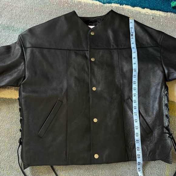 NWT Deadwood Canoo Oversized Leather Jacket Black Medium - Picture 17 of 17